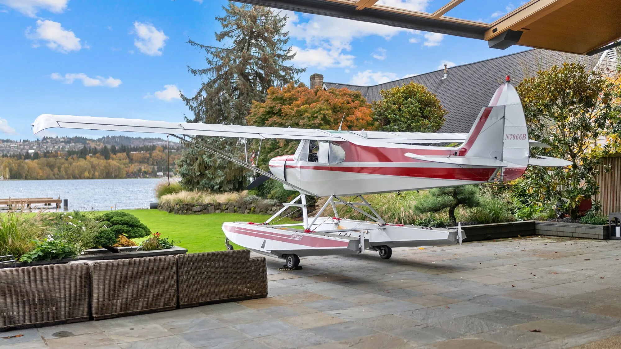 Aircraft at a lake